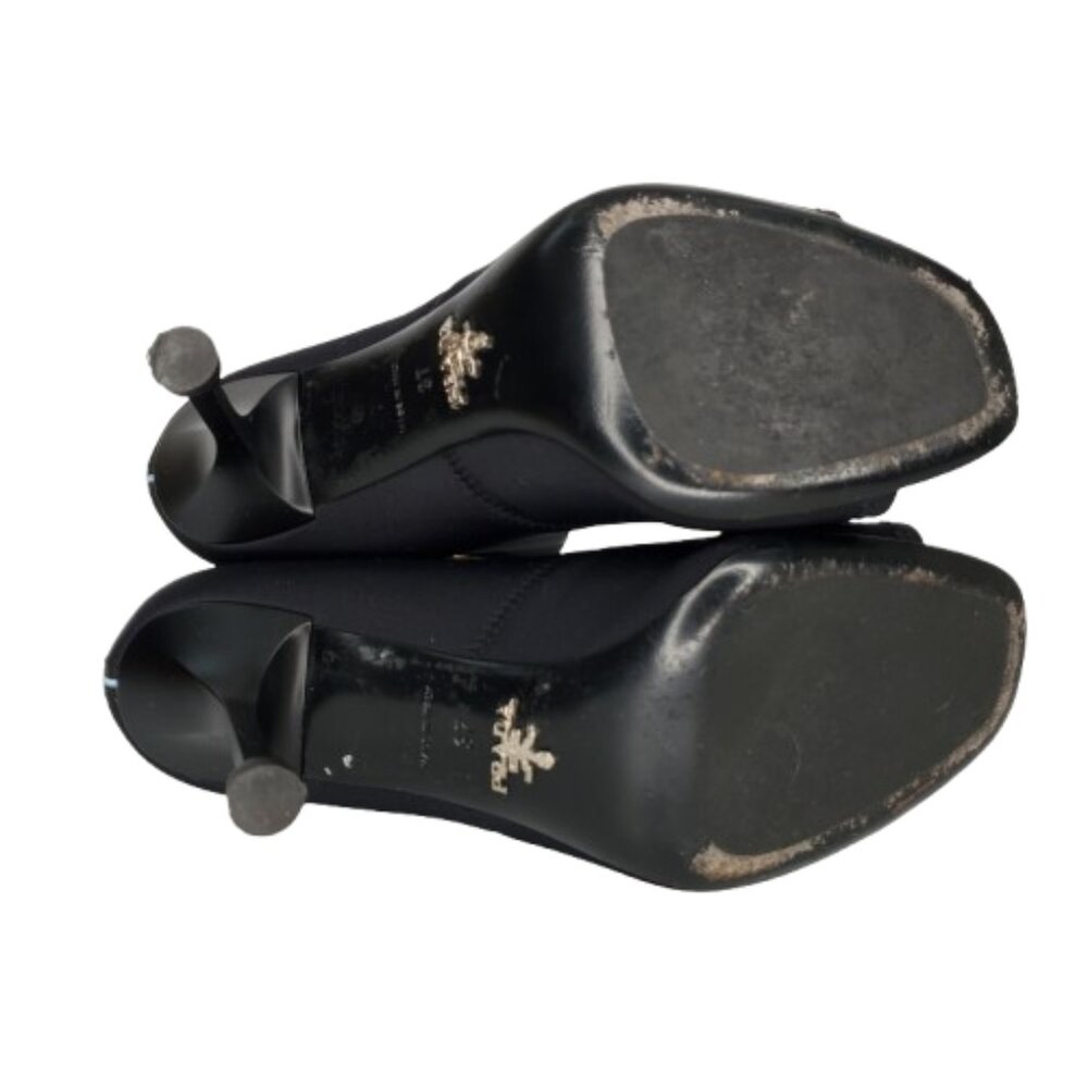 Prada Neoprene Pointed Open Toe Sock 90 Boots - image 6